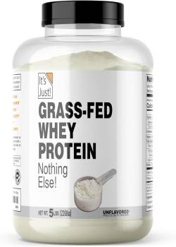 It's Just! - 100% Whey Protein Concentrate, Grass-Fed Pasture Raised, Made in Australia, RBST/rBGH Hormone Free, Premium WPC-80, No Added Flavors (Grass-Fed Unflavored, 5 Pound)