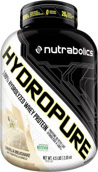 Nutrabolics Hydropure Whey Protein Powder | 100% Hydrolyzed Whey Protein | 28g Protein, Fast Absorbing Protein, Low Fat, Low Carbs | 57 Servings, 4.5LB (Vanilla Milkshake)