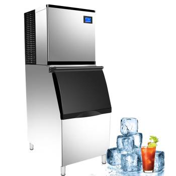 CMICE Commercial Ice Machine Maker 700 Lbs/24H, Air Cooled Clear Cube Ready in 8-15 min, 440Lbs Large Storage Bin, Suitable for Bar/Cafe/Restaurant/Business