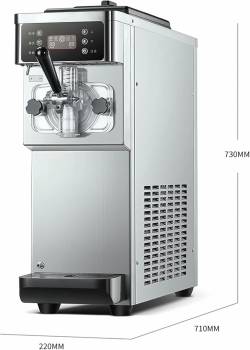 Commercial Ice Cream Machine,12-16L/H Stainless Steel Ice Cream Maker,1200W Soft Serve Ice Cream Maker with Led Display Auto Clean,for Restaurants Dessert Shops, Coffee Shops, Milk Tea Shops