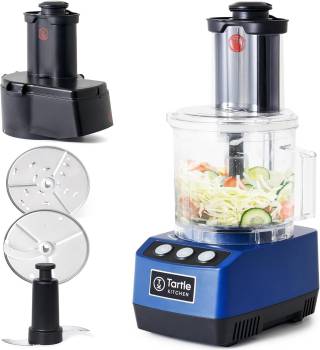 6 Best Food Processors on Amazon 4 TK Tartle Commercial Food Processor - Heavy-Duty 600W Chopper, Slicer, Shredder & Blender w/Vegetable Prep Lid, Continuous Feed, 3L Mixer Bowl & Stainless Steel Blades