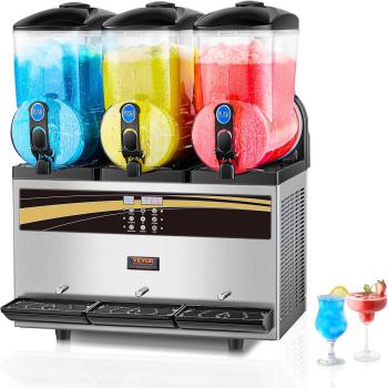 The 6 Best Slushie Machines for Home & Business 6 VEVOR Commercial Margarita Machine, 15Lx3 Triple Tank Slushie Machine, 180 Cups Stainless Steel Margarita Smoothie Frozen Drink Maker, Slushy Maker for Home Party Restaurants Cafe Bars