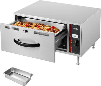 6 Best Commercial Electric Food Warmer 1 VEVOR Commercial Electric Drawer Warmer, Single-Drawer Stainless Steel Food Warmer, Freestanding Standard Warming Drawer Cabinet, 85°F–185°F Wide Temperature Range, for Restaurant, Hotel & Bakery