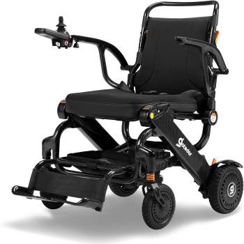 Aotedor Electric Wheelchairs for Adults Seniors,100% Full Carbon Fiber 35 lbs Lightweight Foldable All Terrain Motorized Power Wheelchair 22 Miles Travel Range with 2 Packs Batteries Airline Approved