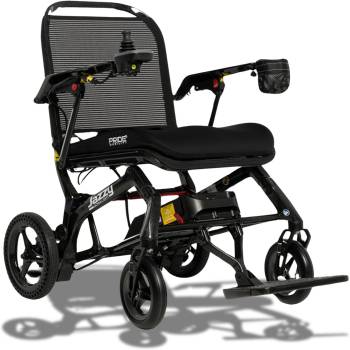 Pride Mobility Jazzy Ultra Light Folding Travel Power Chair - 300 lbs Capacity, 3.69 mph, Lightweight Foldable Electric Wheelchair for Travel Seniors, Adults – 20Ah Extended-Range Battery (Black)